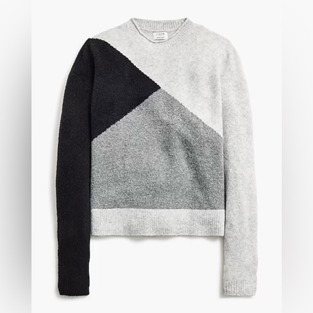NWT J.Crew Factory Colorblock mockneck sweater in extra-soft yarn M